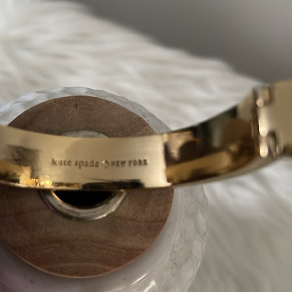 Kate Spade gold and black bangle bracelet with opening. EUC. - Picture 7 of 11
